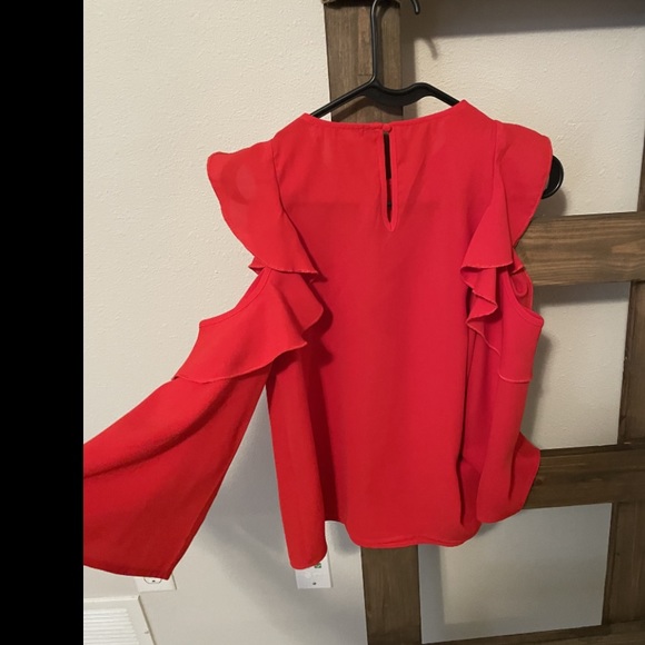 Mod On Trend Shoulder less red blouse / top size XS - Picture 4 of 8